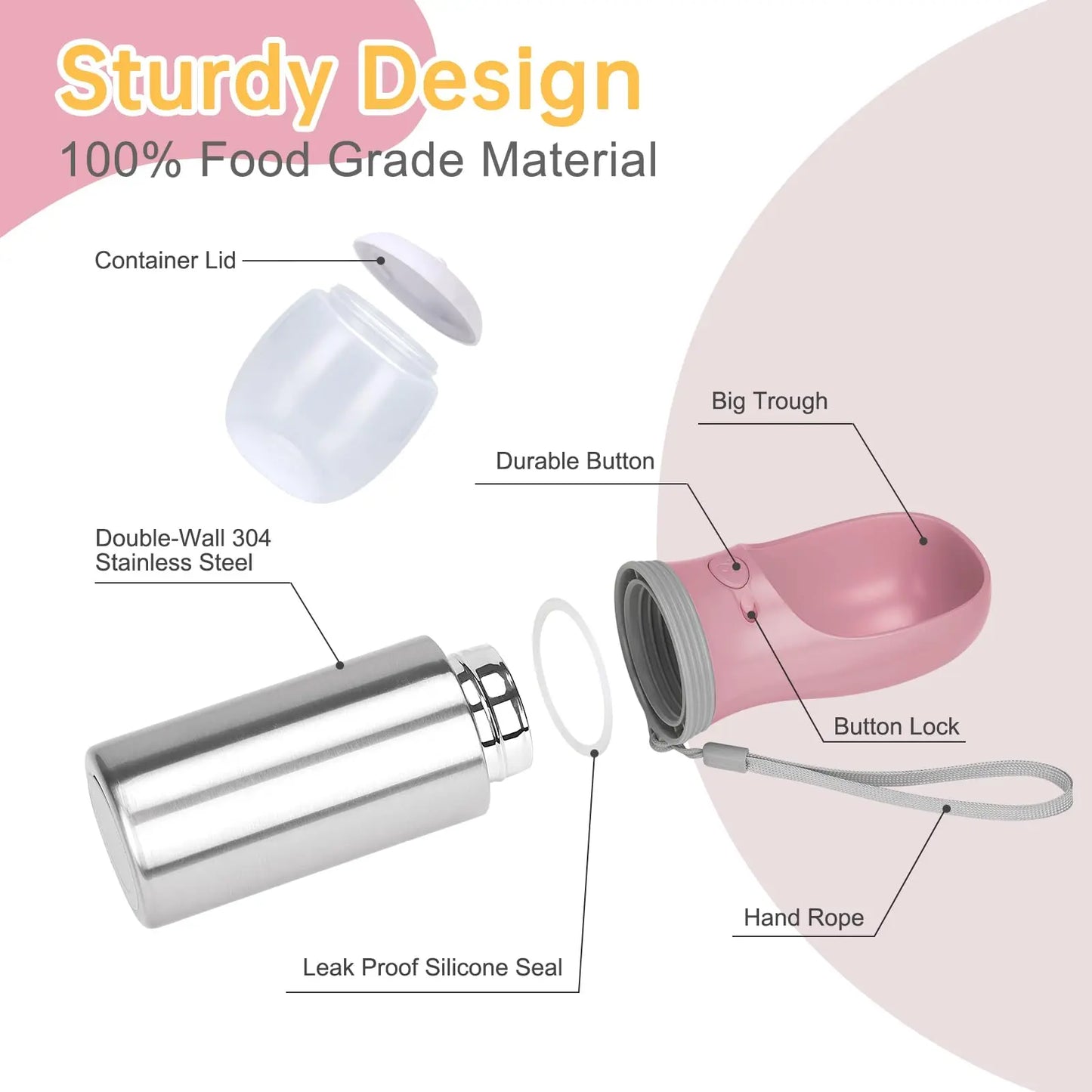 Portable dog water bottle with food My Store